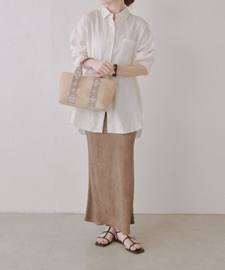 russet ナイロンラフィアデイリーミニトートバッグ(CE-1712) Ivory