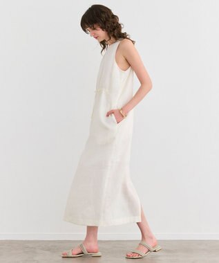 BEIGE， 【洗える】BERGAMOT / ウォッシャブルリネンアメスリロングワンピース Ecru