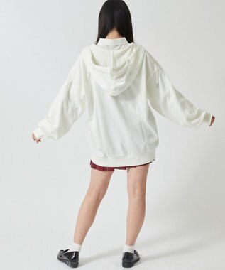 WEGO 【SCHOOLITEM】ルーズフィットジップパーカー オフホワイト