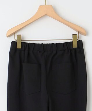 組曲 S 【洗える・ウエストゴム仕様】ハイパワーストレッチサイドスリット パンツ ブラック系