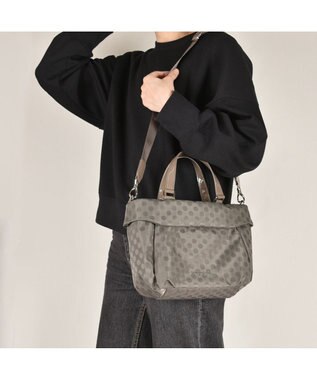 Y'SACCS PolkaDots口折れミニトート グレー