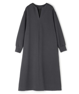 UNFILO BEAUTY FORM JERSEY キーネックワンピース チャコール