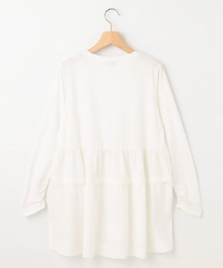 組曲 ストレッチ天竺ティアード ロングＴシャツ アイボリー系