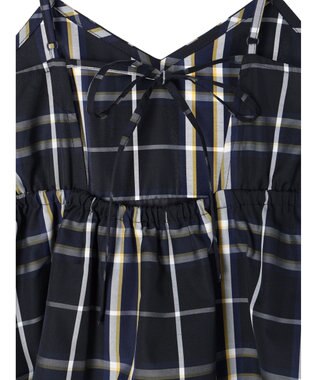 Green Parks ・ＳＵＧＡＲ　ＳＰＯＯＮ　チェックラッフルキャミワンピース Navy