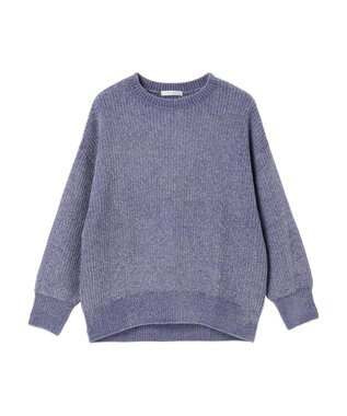 Green Parks ベロアモールニットプルオーバー Sax