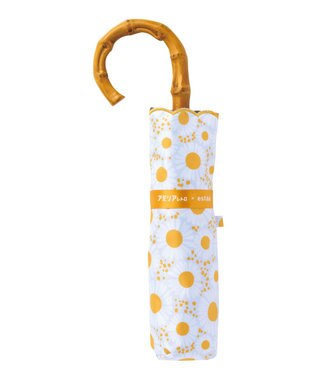 MOONBAT アデリアレトロ×estaa 晴雨兼用日傘 折りたたみ傘 花ざかり UV 一級遮光 ライトオレンジ