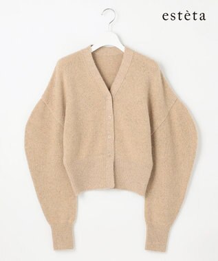 23区 【エステータ】シャイニーカーディガン ベージュ