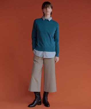 J.PRESS LADIES 【WEB限定カラーあり】ツムギートflannel クロップド パンツ ベージュ系