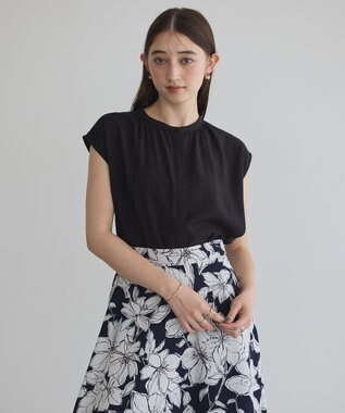 YECCA VECCA 【接触冷感】COOLバックピンタックブラウス Black