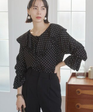 WEGO 【ANGIE VINTAGE】ラッフルブラウス ブラックその他