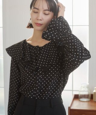 WEGO 【ANGIE VINTAGE】ラッフルブラウス ブラックその他