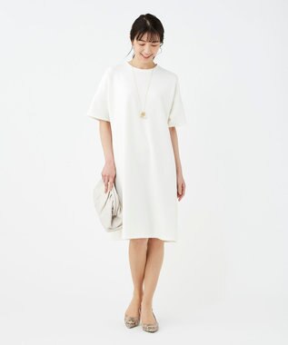 KASHIYAMA 【抗菌繊維】スタイリッシュジャージー オーバーサイズドレス ホワイト