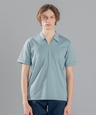 JOSEPH HOMME コットンナイロンテリー　スキッパー スカイブルー系