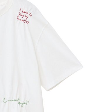 Green Parks ・ＳＵＧＡＲ　ＳＰＯＯＮ　ギャザーロゴ刺繍ＴＥＥ Off White