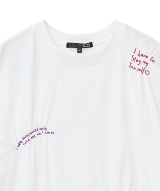 Green Parks ・ＳＵＧＡＲ　ＳＰＯＯＮ　ギャザーロゴ刺繍ＴＥＥ Off White