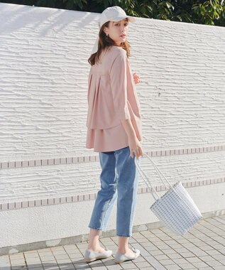 Tiaclasse バックタックフレアチュニック ピンク