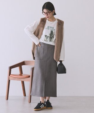 AMERICAN HOLIC BOTANICAL PHOTO ロングTシャツ/チュニック Off White