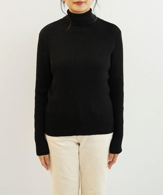 TOQUE 〈大草直子さんアドバイザー〉ベビーアルパカ×シルク ハイネックニット ブラック