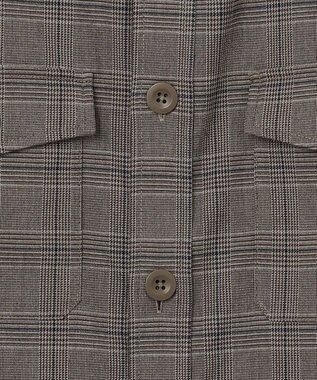 J.PRESS YORK STREET 【UNISEX】チェックストレッチCPOジャケット ブラウン系3