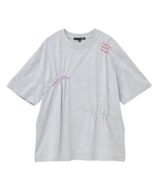 Green Parks ・ＳＵＧＡＲ　ＳＰＯＯＮ　ギャザーロゴ刺繍ＴＥＥ Off White