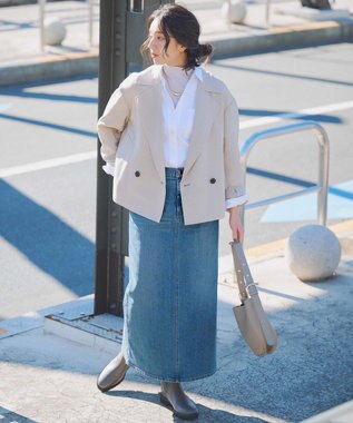 23区 L 【見上愛さん着用/LEE10月号掲載】レイヤードタートル カットソー ベージュ系