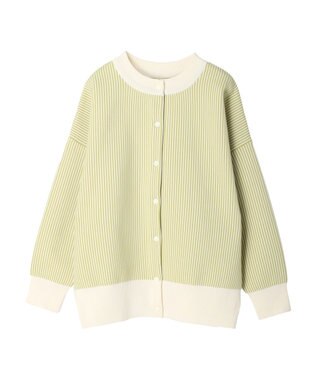 Green Parks ストライプＪＱカーディガン Yellow
