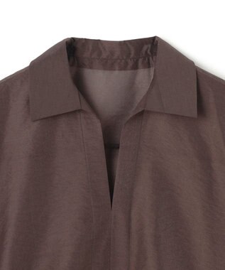 uncrave シアー オーガンジー ショート シャツ ブラウン
