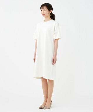 KASHIYAMA 【抗菌繊維】スタイリッシュジャージー オーバーサイズドレス ホワイト