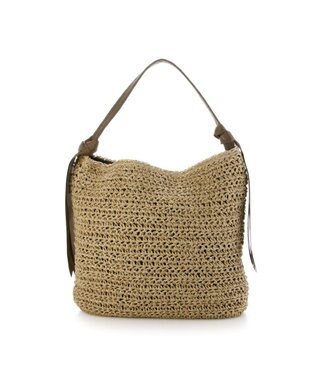 UNBILLION カシュカシュ cachecache / 下がりグログラン地柄編みトート カゴバッグ チョコ