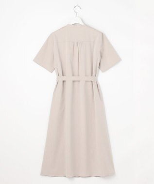 J.PRESS LADIES S 【一枚で着映え】ライトタフタ タックプリーツ ワンピース グレージュ系