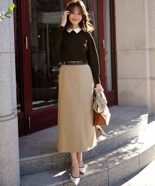 23区 S 【先行予約】ストレッチギャバ チノ スカート ベージュ系