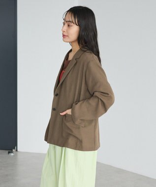 CRAFT STANDARD BOUTIQUE リネンライクオーバーサイズジャケット Brown