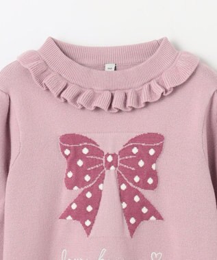 ANY KIDS 首フリルしあわせタッチニット ピンク