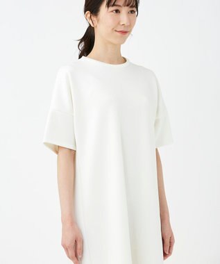 KASHIYAMA 【抗菌繊維】スタイリッシュジャージー オーバーサイズドレス ホワイト
