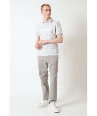 DAKS DAKS GOLFチェック ジャカード半袖ポロシャツ グレー