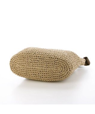 UNBILLION カシュカシュ cachecache / 下がりグログラン地柄編みトート カゴバッグ チョコ