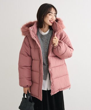 Green Parks ・ｓｗｉｎｇ　ｂｙ　ファイバーダウンベルト付コート Dark Pink