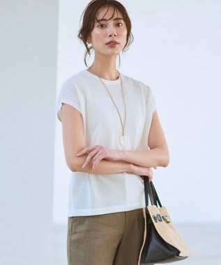 23区 シャイニーシアー ノースリーブ ニット