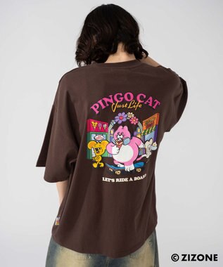 WEGO 【ユニセックス着用ITEM】別注ZIZONEグラフィックT（SS） ブラウン