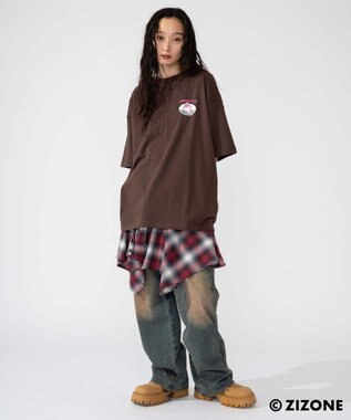 WEGO 【ユニセックス着用ITEM】別注ZIZONEグラフィックT（SS） ブラウン