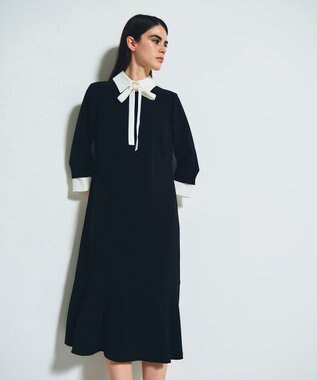 GRACE CONTINENTAL ダブルクロスドレス バイカラー