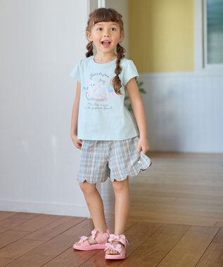 ANY KIDS フォトプリント ネコ Tシャツ ミント