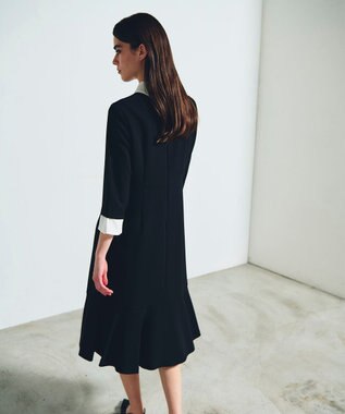 GRACE CONTINENTAL ダブルクロスドレス バイカラー