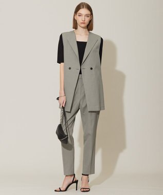 ICB 【接触冷感・UVケア・撥水・洗える】 LooseWeave テーパードパンツ モスグレー系