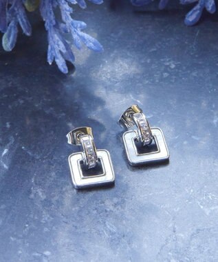 Tiaclasse 【金属アレルギー対応】スクエアシェルピアス シルバー