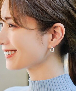 Tiaclasse 【金属アレルギー対応】スクエアシェルピアス シルバー