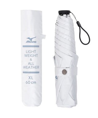 MOONBAT MIZUNO(ミズノ) ワンポイントロゴ 無地 日傘 折りたたみ傘 パラソル 晴雨兼用 軽量 遮熱効果 遮光率100% UV遮蔽100% ホワイト