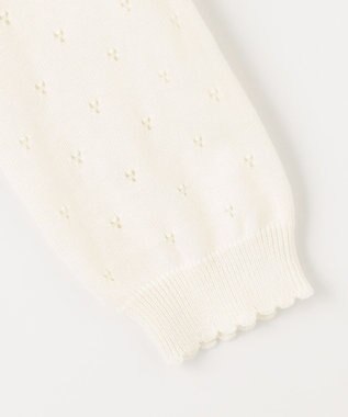 ANY KIDS アイレット ニット カーディガン オフホワイト