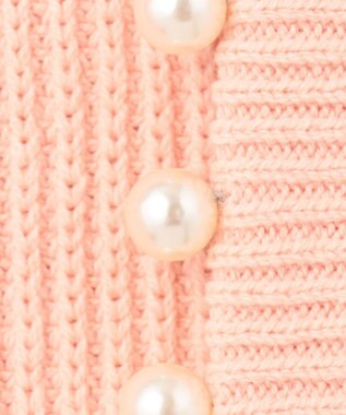 Feroux 【洗える】パール付き カーディガン ピンク系