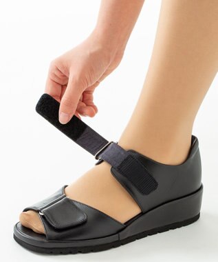 ASICS WALKING ペダラ レディース 2E 4.0CMヒール ブラック系